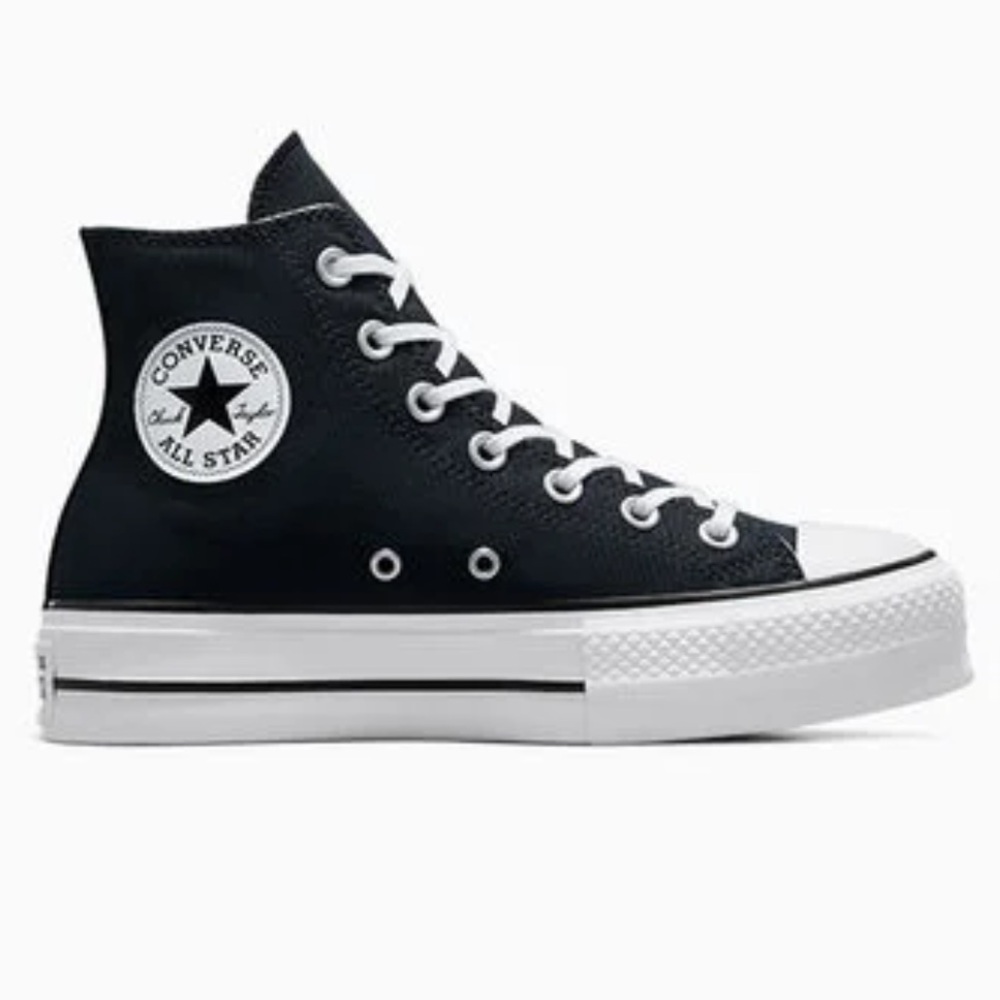 Converse Black High Top Platform Sneakers - Picture 3 of 9